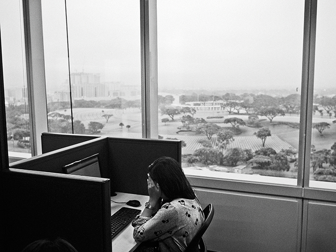 Подрядчик в Манильском офисе TaskUs, фирмы, которая предоставляет услуги модерации контента американским технологическим компаниям
