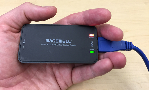 HDMI к USB Magewell XI100D достаточно мал, чтобы потеряться в вашем рюкзаке
